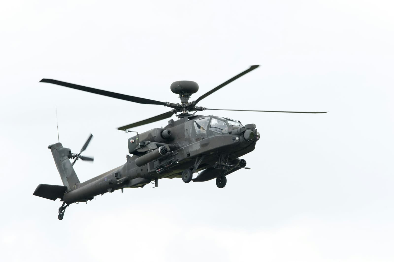 Helicopter inside a hangar