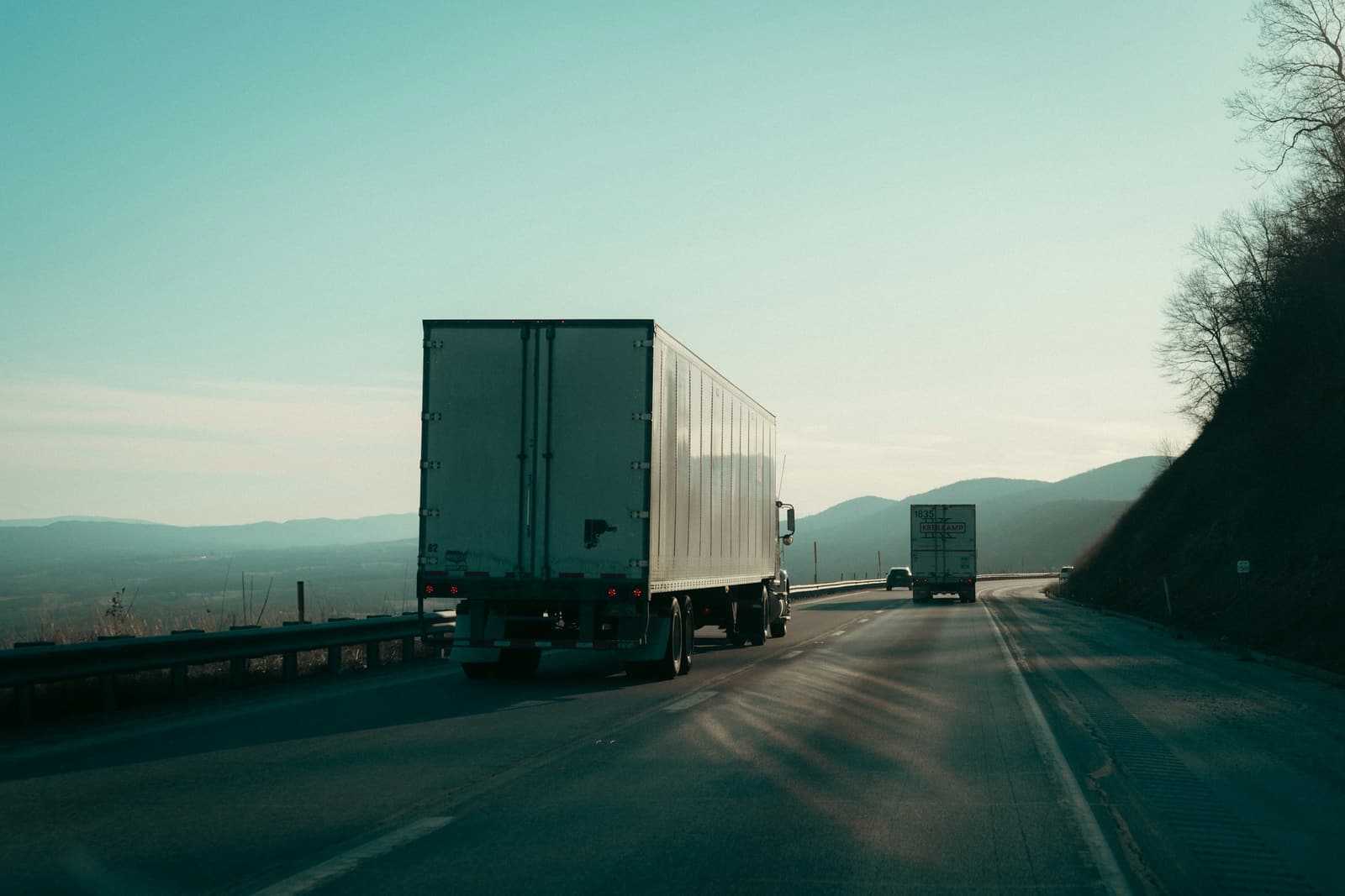 Truck fleet on a highway
